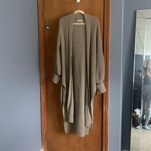 Beige Ankle Length Cardigan
